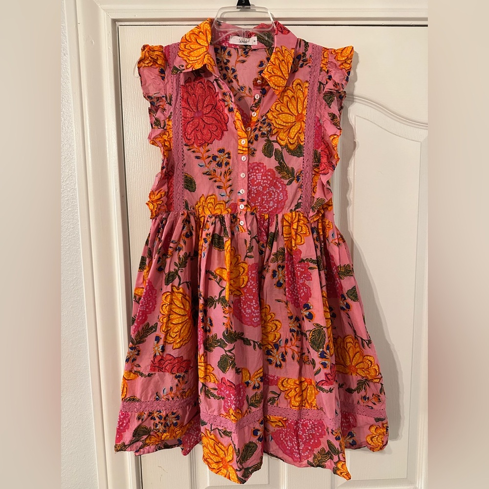 Floral Pink and Orange Women's Dress